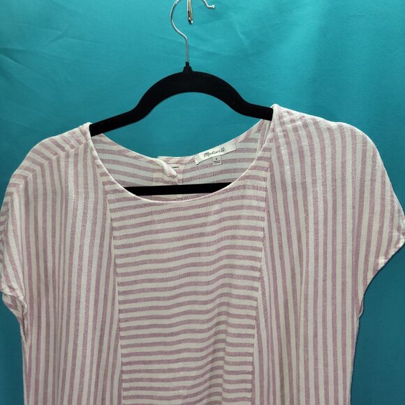 Madewell Womens Striped Button-Back Dress S - Picture 2 of 9